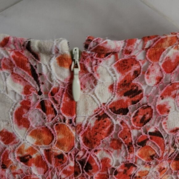 MADEWELL | Lacebloom Fit and flare Lace Dress red yellow sz 00 - Picture 7 of 7